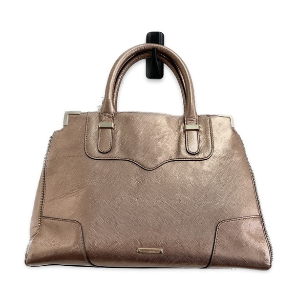 Rebecca Minkoff Amorous Saffiano Leather Satchel Tote Rose Gold Bag - Picture 1 of 6